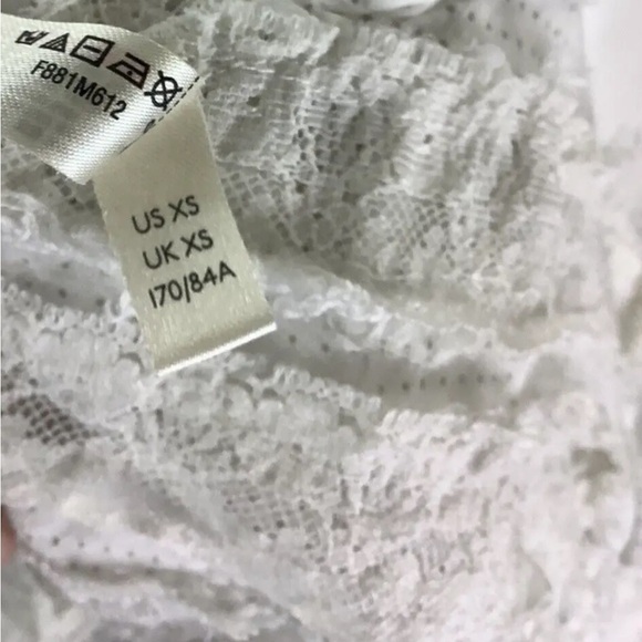 Intimately Free People Sz XS Voile Trapeze Slip Mini Dress White Nylon Lace - Picture 9 of 9